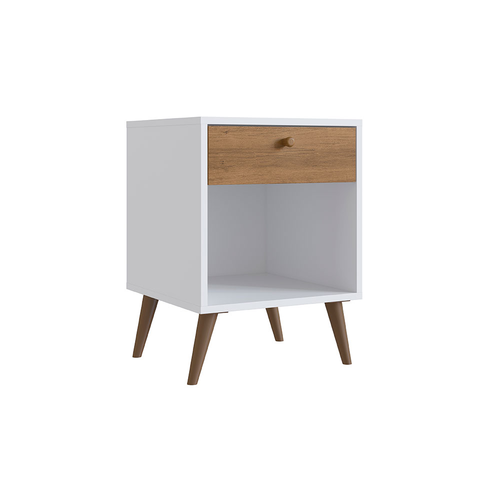 Mesa de Cabeceira Lema 1 GV Branca e Mel