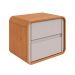 Mesa de Cabeceira Loop 2 Gavetas Amêndoa e Off White