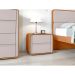 Mesa de Cabeceira Loop 2 Gavetas Amêndoa e Off White