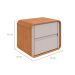 Mesa de Cabeceira Loop 2 Gavetas Amêndoa e Off White
