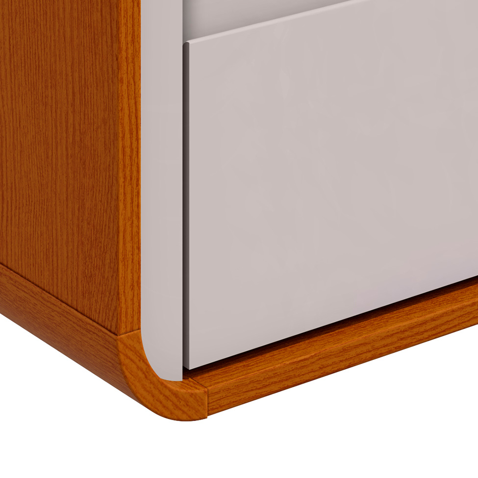 Mesa de Cabeceira Loop 2 Gavetas Frassino e Off White