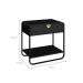 Mesa de Cabeceira Luna 1 Gaveta Preto e Dourado