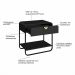 Mesa de Cabeceira Luna 1 Gaveta Preto e Dourado