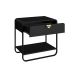Mesa de Cabeceira Luna 1 Gaveta Preto e Dourado