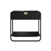 Mesa de Cabeceira Luna 1 Gaveta Preto e Dourado