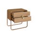 Mesa de Cabeceira Luna 2 Gavetas Hanover e Dourado