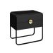 Mesa de Cabeceira Luna 2 Gavetas Preto e Dourado