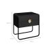 Mesa de Cabeceira Luna 2 Gavetas Preto e Dourado
