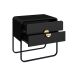 Mesa de Cabeceira Luna 2 Gavetas Preto e Dourado
