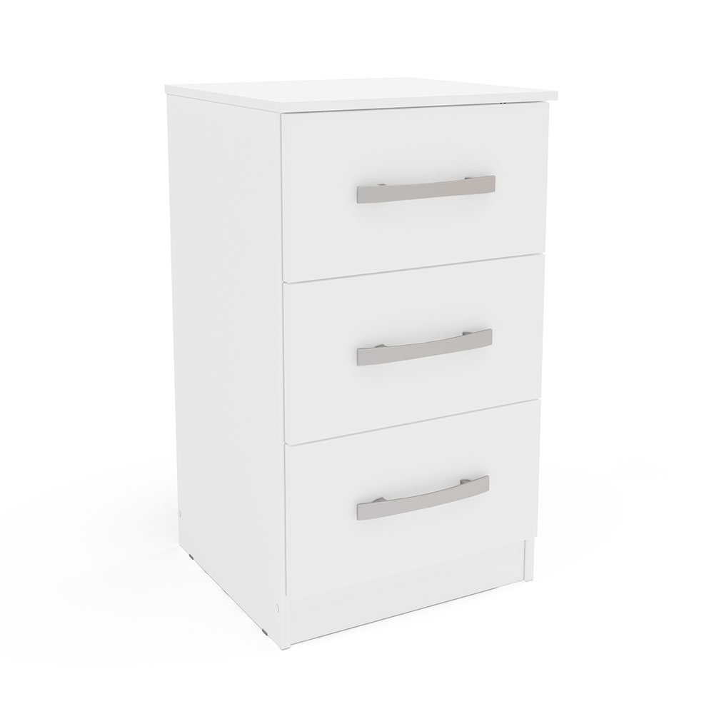 Mesa de Cabeceira Lynx 3 Gavetas Branca