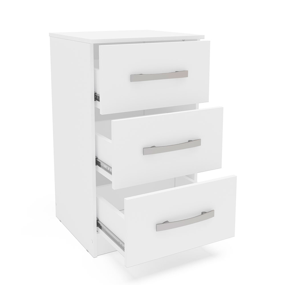 Mesa de Cabeceira Lynx 3 Gavetas Branca