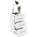 Mesa de Cabeceira Lynx 3 Gavetas Branca