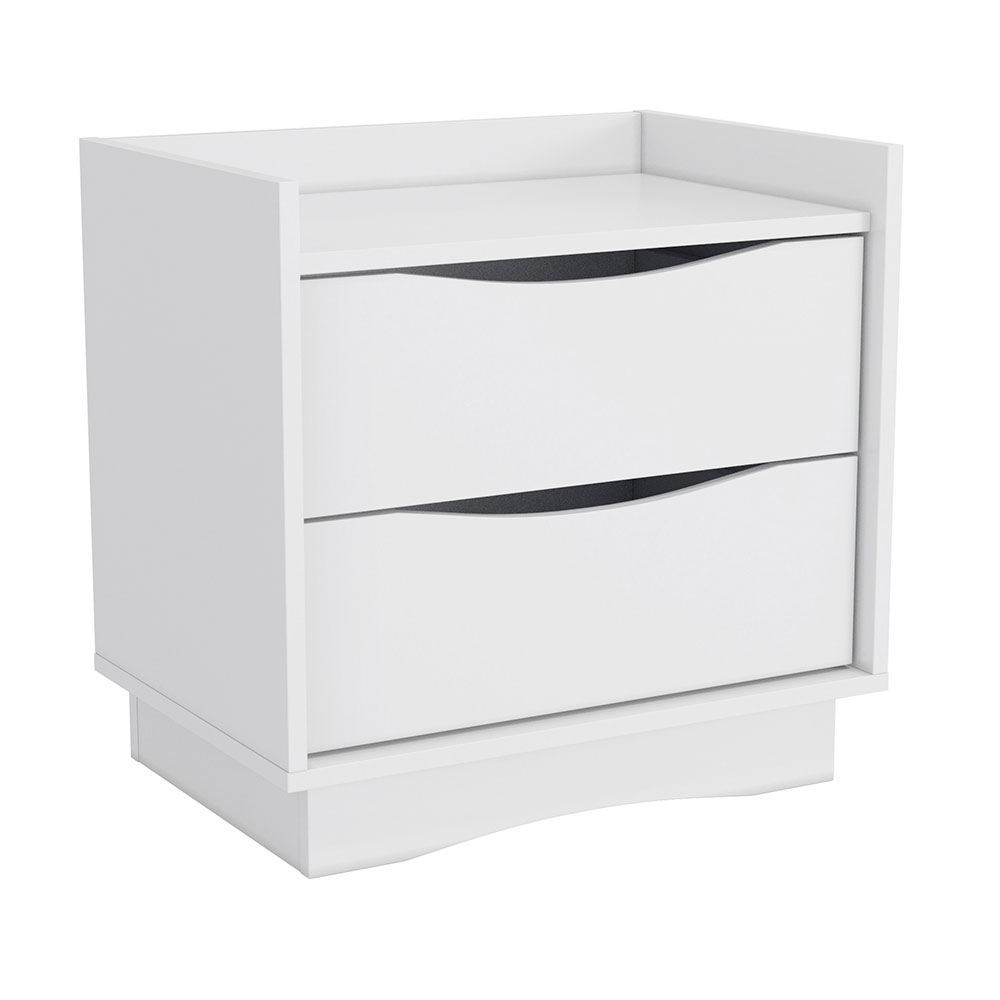 Mesa de Cabeceira Mabel 2 Gavetas Branca