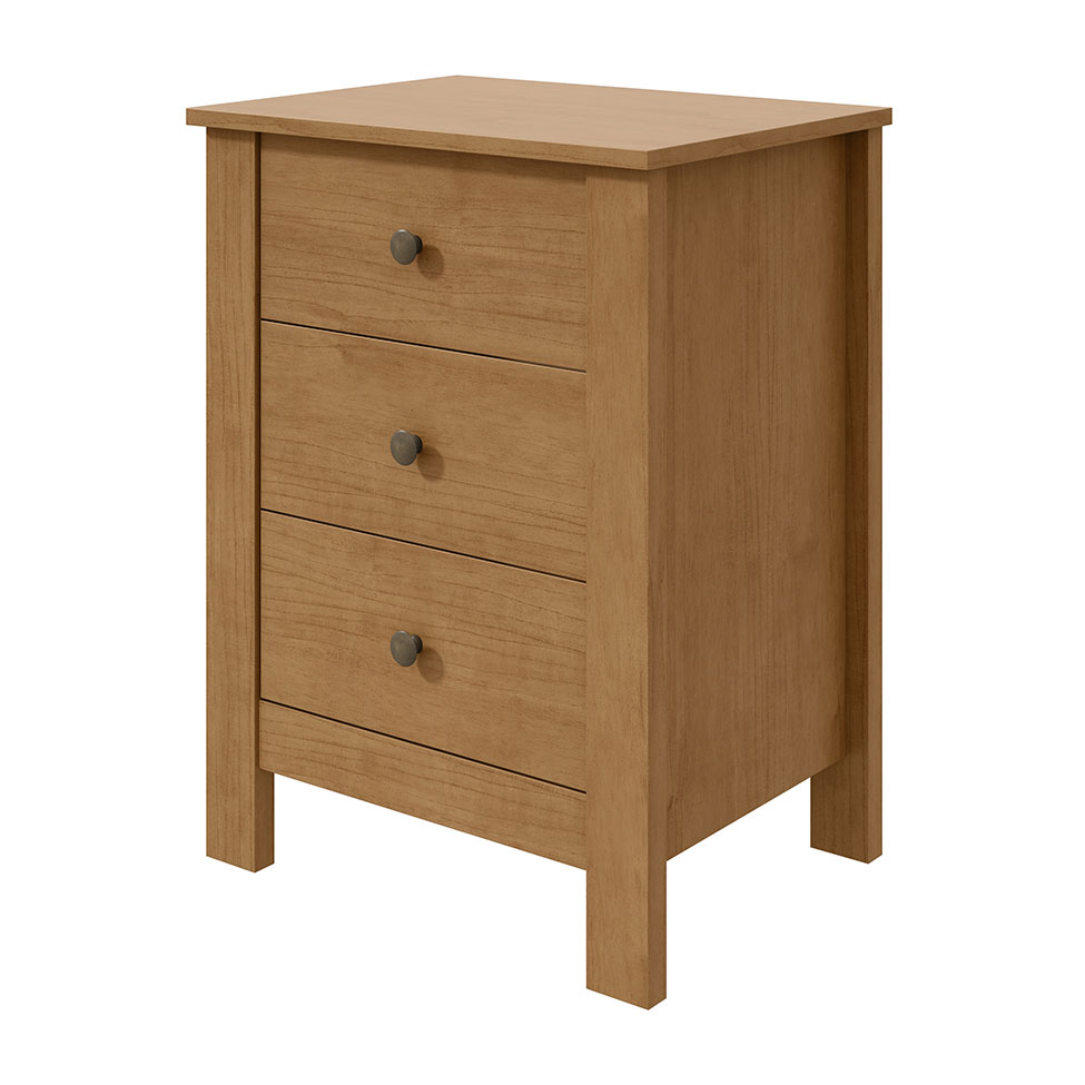 Mesa de Cabeceira Maggiore 3 Gavetas Amêndoa