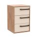 Mesa de Cabeceira Originale 3 Gavetas Carvalho e Off White