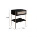 Mesa de Cabeceira Oslo 1 Gaveta Preta e Dourada