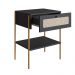 Mesa de Cabeceira Oslo 1 Gaveta Preta e Dourada
