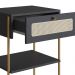 Mesa de Cabeceira Oslo 1 Gaveta Preta e Dourada