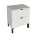 Mesa de Cabeceira Queens 2 Gavetas Branca