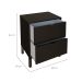 Mesa de Cabeceira Queens 2 Gavetas Preta