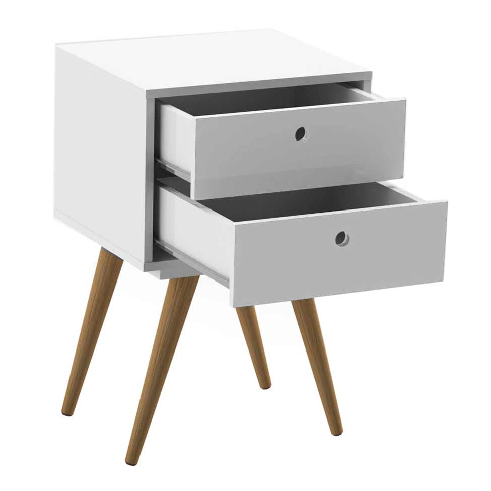 Mesa de Cabeceira Retrô 2 GV Branca