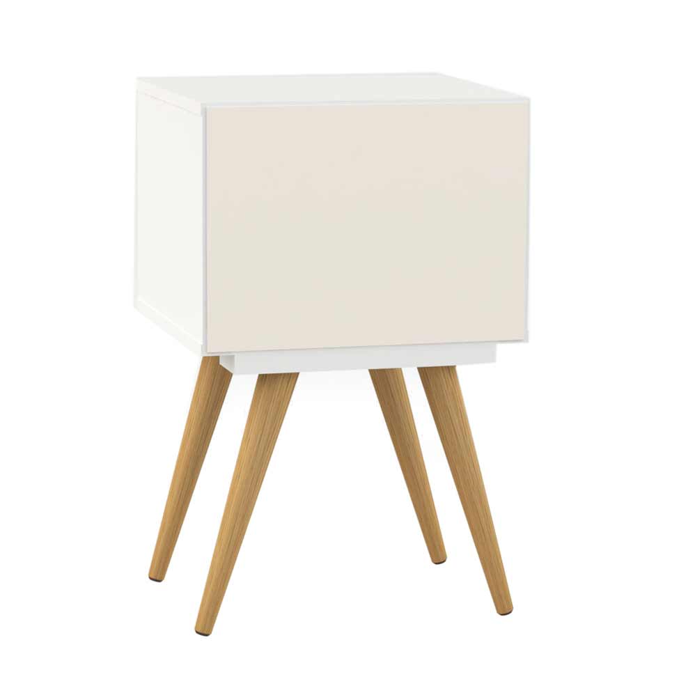 Mesa de Cabeceira Retrô 2 GV Branca
