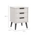 Mesa de Cabeceira Retrô 3 Gavetas Branca
