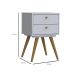 Mesa de Cabeceira Retrô Plus 2 Gavetas Branco