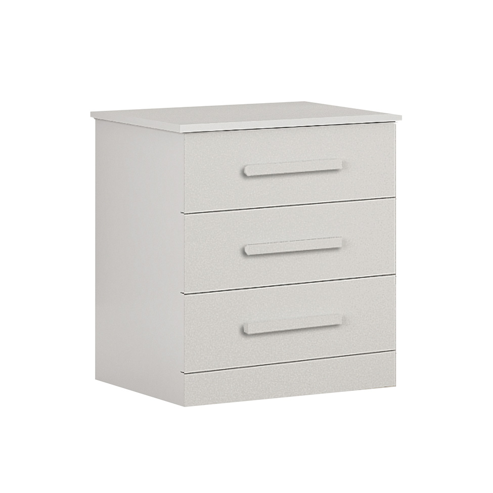 Mesa de Cabeceira Rubi 3 Gavetas Branca