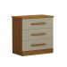 Mesa de Cabeceira Rubi 3 Gavetas Cinamomo e Off White
