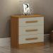 Mesa de Cabeceira Rubi 3 Gavetas Cinamomo e Off White