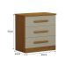 Mesa de Cabeceira Rubi 3 Gavetas Cinamomo e Off White