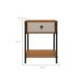 Mesa de Cabeceira Sevilha 1 Gaveta Off White e Canela