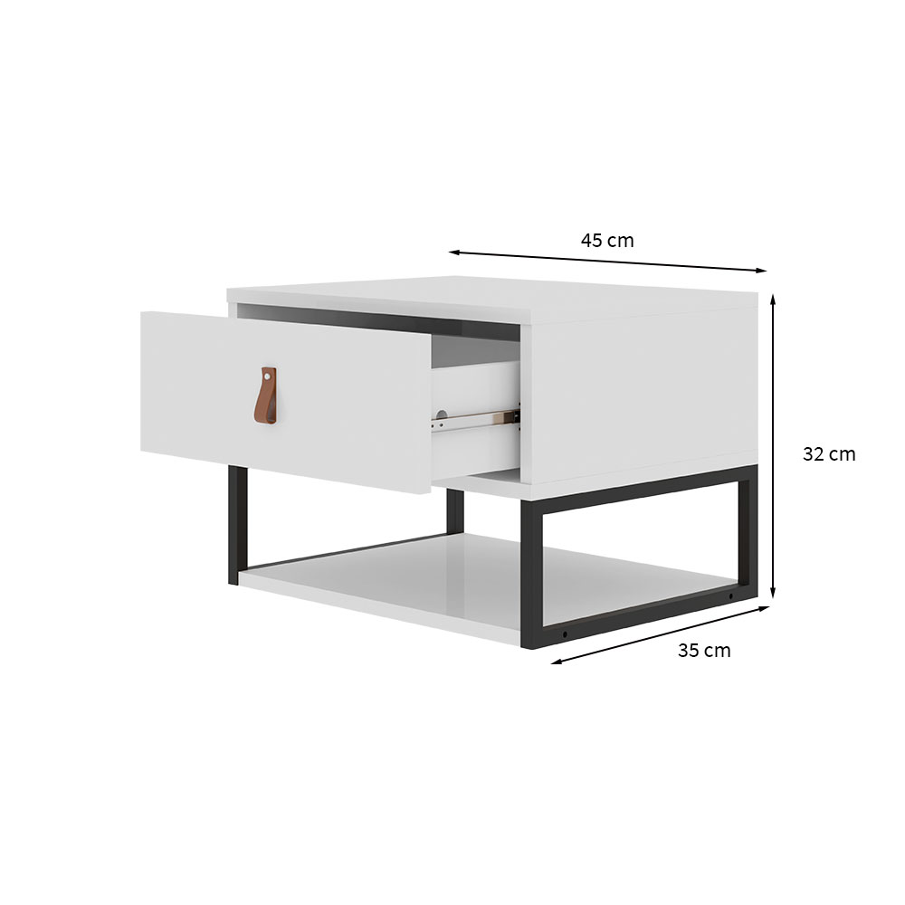 Mesa de Cabeceira Sigma 1 Gaveta Branca