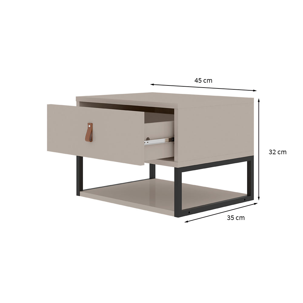 Mesa de Cabeceira Sigma 1 Gaveta Off White