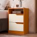 Mesa de Cabeceira Sole 2 Gavetas Cinamomo e Off White