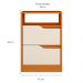 Mesa de Cabeceira Sole 2 Gavetas Cinamomo e Off White