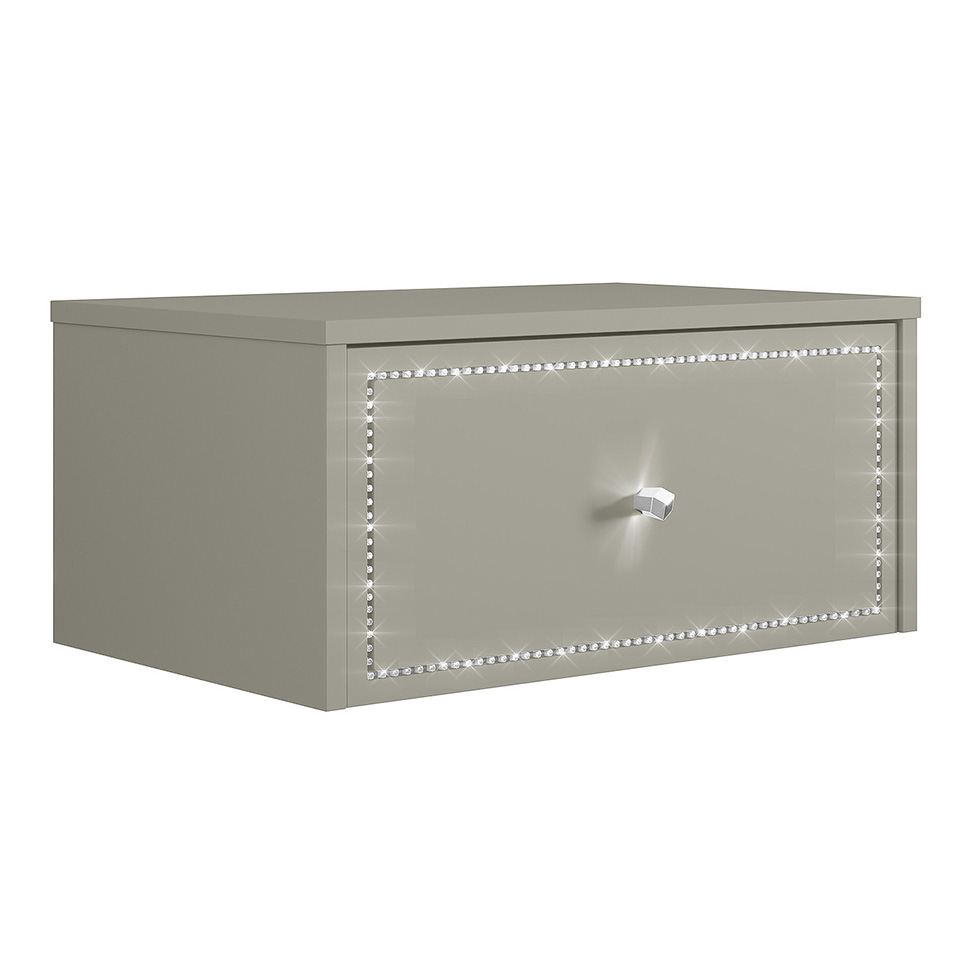 Mesa de Cabeceira Strass 2 Gavetas Off White