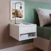 Mesa de Cabeceira Suspensa Slim 1 Gaveta Branca