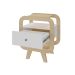 Mesa de Cabeceira Theo com USB 1 Gaveta Branco e Naturale