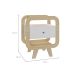 Mesa de Cabeceira Theo com USB 1 Gaveta Branco e Naturale