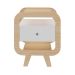 Mesa de Cabeceira Theo com USB 1 Gaveta Branco e Naturale