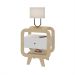Mesa de Cabeceira Theo com USB 1 Gaveta Branco e Naturale