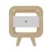 Mesa de Cabeceira Theo com USB 1 Gaveta Branco e Naturale