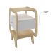 Mesa de Cabeceira Theo com USB 1 Gaveta Branco e Naturale