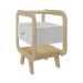 Mesa de Cabeceira Theo com USB 1 Gaveta Branco e Naturale