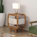 Mesa de Cabeceira Theo com USB 1 Gaveta Off White e Cinamomo
