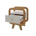 Mesa de Cabeceira Theo com USB 1 Gaveta Off White e Cinamomo