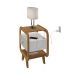 Mesa de Cabeceira Theo com USB 1 Gaveta Off White e Cinamomo