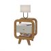 Mesa de Cabeceira Theo com USB 1 Gaveta Off White e Cinamomo